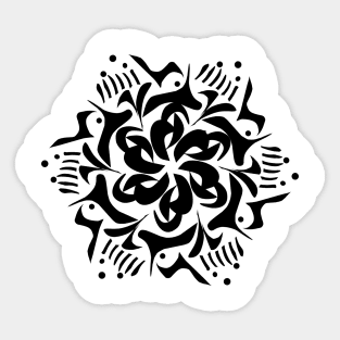 Black mandala art Sticker